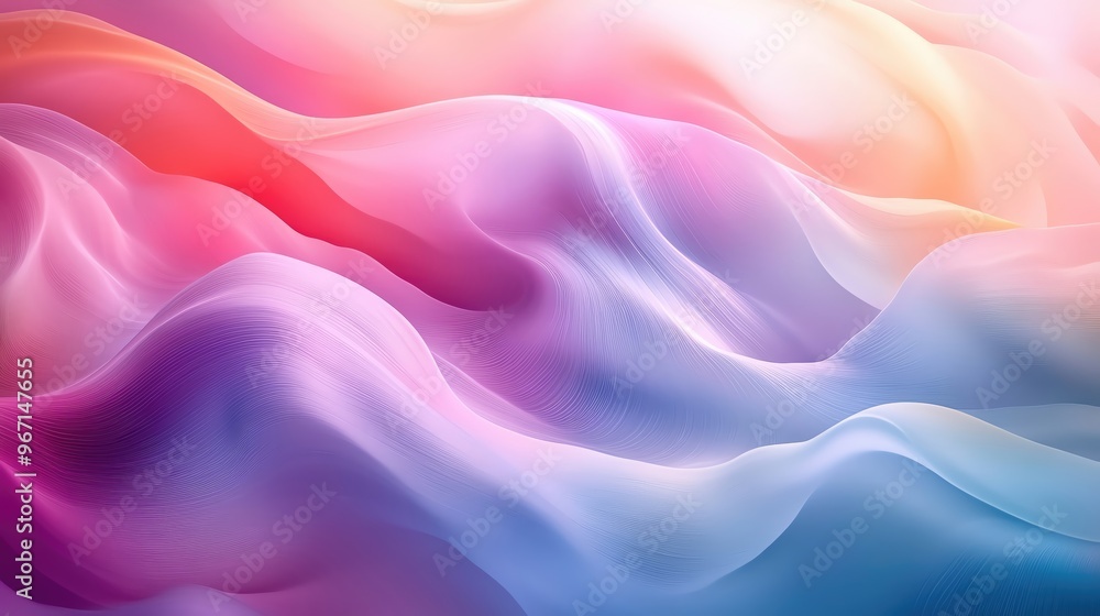 Fototapeta premium A beautiful abstract background showcasing flowing waves of soft pastel colors, perfect for creative and artistic projects.
