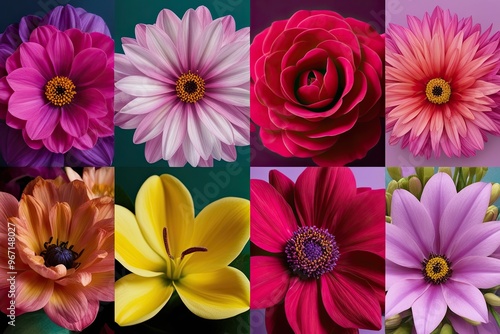 Wallpaper Mural Colorful Floral Collage of Digital Petals in Modern Art Torontodigital.ca