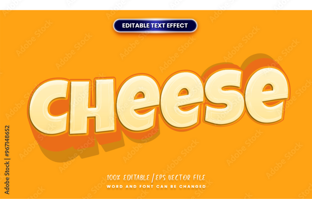 Cheese with orange background editable text effect Cheese with orange background editable text effect
