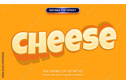 Cheese with orange background editable text effect