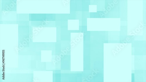 Cyan abstract geometric square shapes modern background, square shapes loop able geometrical background photo