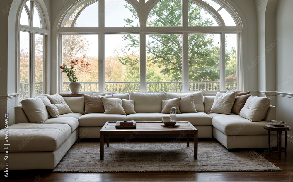 Fototapeta premium Modern luxury living room with elegant decor and minimalistic design..