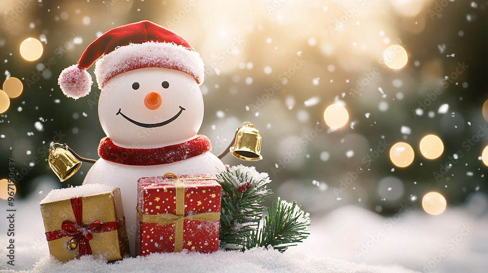 Winter holiday background banner cute snowman Merry christmas and happy new year Winter holiday background banner cute snowman Merry christmas and happy new year