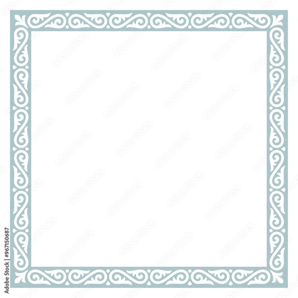 Vector elegant rectangle frame in oriental style with place for text. Isolated on white background Vector elegant rectangle frame in oriental style with place for text. Isolated on white background