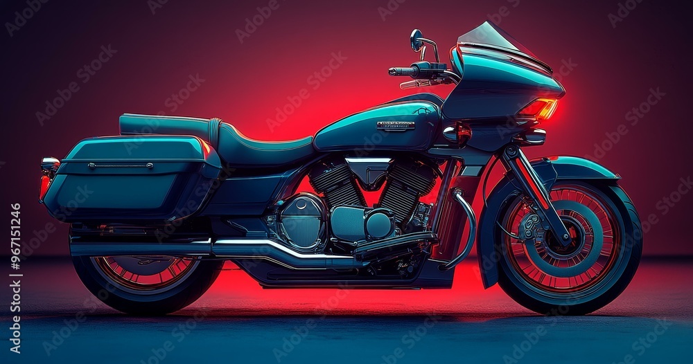 Fototapeta premium Futuristic Motorcycle Design, Elegant Cycle Model, Advanced Motorbike Technology