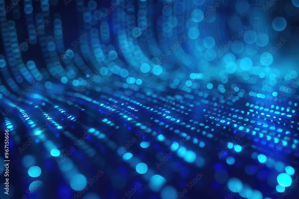 A close-up shot of a computer screen showing blue lights and possibly indicating activity or power on A close-up shot of a computer screen showing blue lights and possibly indicating activity or power on