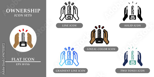 Ownership icons sets. Soft skills concept. Various style icons on isolated background for web design, symbol, sign, user interface, and mobile application. EPS 10.  photo