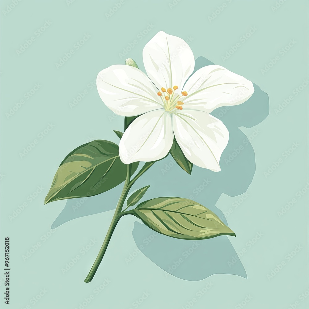 Fototapeta premium vector graphic of a white jasmine flower