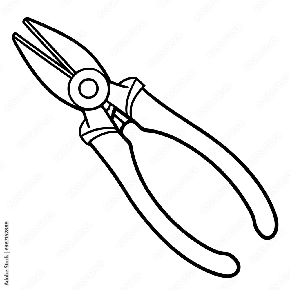 pliers outline coloring book page line art illustration digital drawing pliers outline coloring book page line art illustration digital drawing