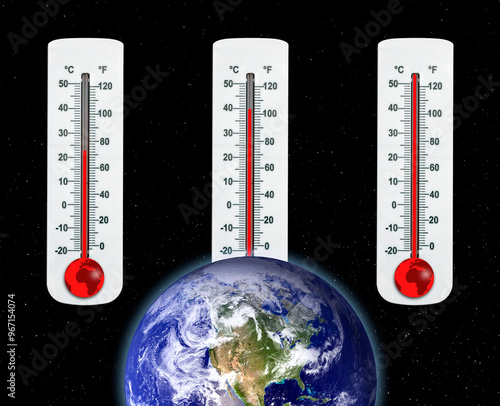 Rising Earth temperatures, conceptual image photo