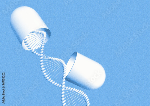 Pill and DNA, illustration