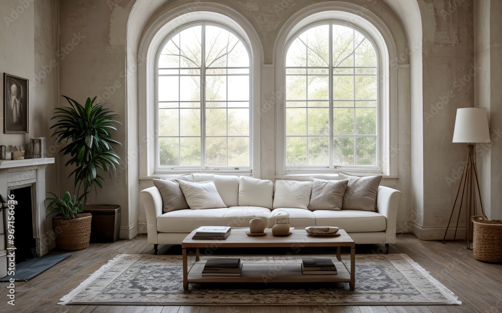 Fototapeta premium Modern luxury living room with elegant decor and minimalistic design..