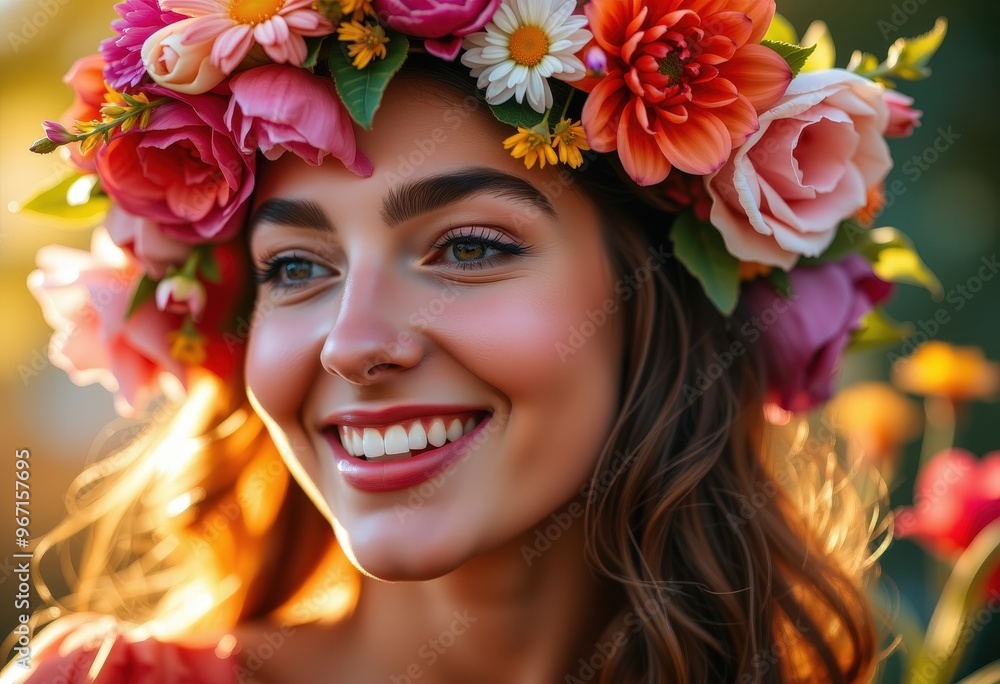 portrait of a girl with flowers portrait of a girl with flowers