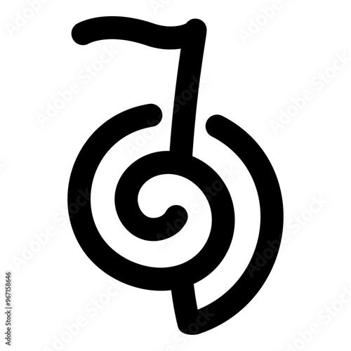 Glyph style icon of spiral reiki symbol 