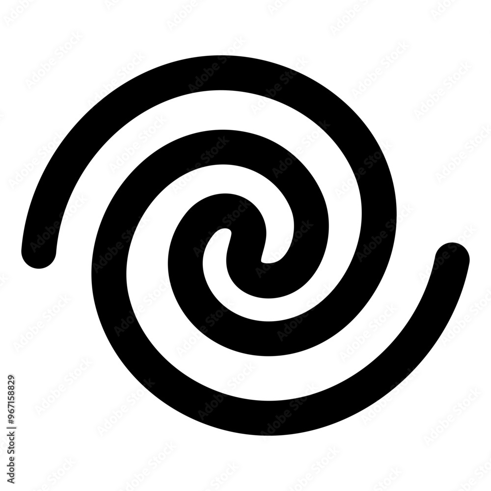 Naklejka premium Filled style icon of swirling circle 