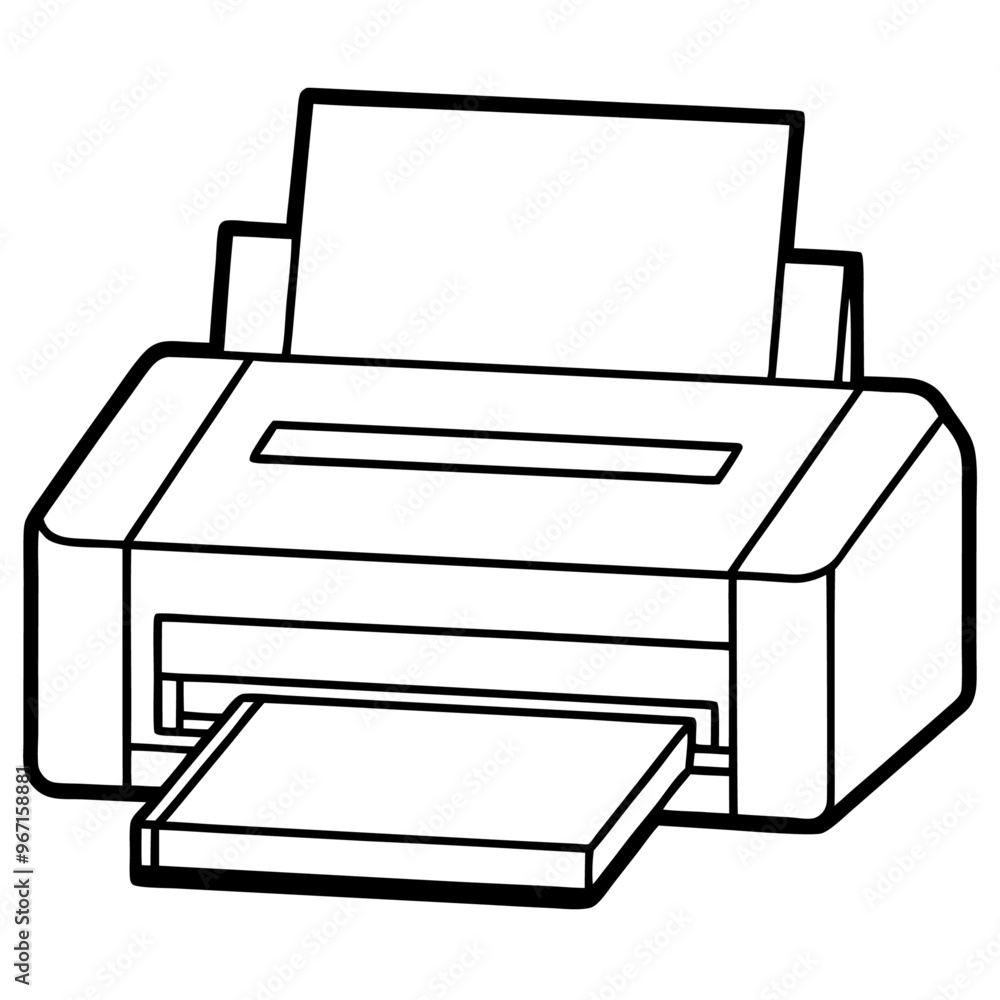 printer outline coloring book page line art illustration digital drawing printer outline coloring book page line art illustration digital drawing