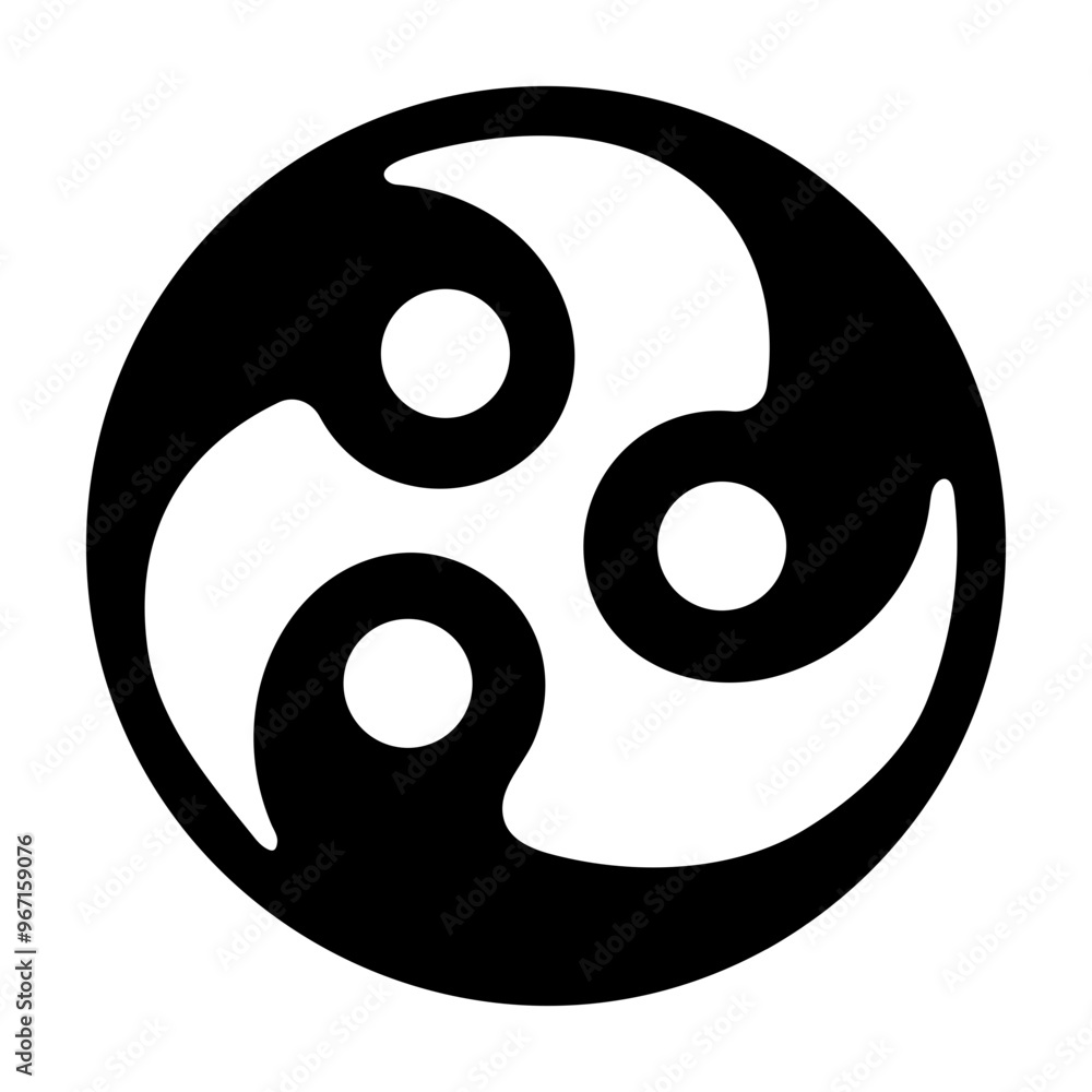 A filled icon of gankyil tibetan symbol A filled icon of gankyil tibetan symbol