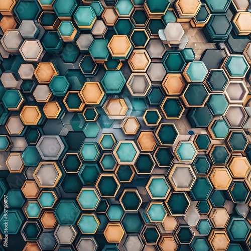 Digital hexagon abstract background