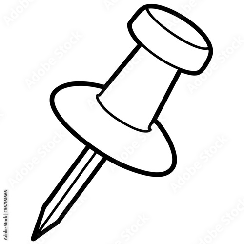 pushpin outline coloring book page line art illustration digital drawing