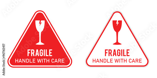 Fragile glass icon representing products that require careful handling due to delicate materials. Isolated on white background in eps 10.