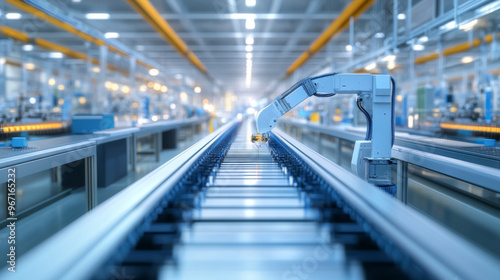 Automated assembly lines in a state-of-the-art tech manufacturing plant