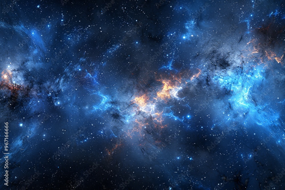 Fototapeta premium Vast Universe, Deep Space Filled With Stars, Nebulae, And Glowing Clouds. Cosmic Background