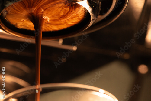 close up of espresso brewing