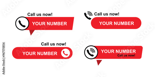 Call us now icon set for business purpose