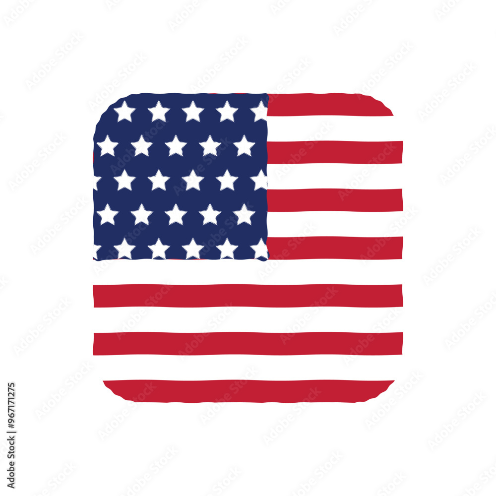 american wave flag icon isolated on white background american wave flag icon isolated on white background