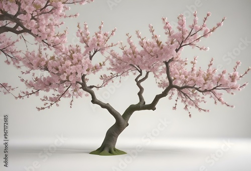 An isolated tree on white and different colour background