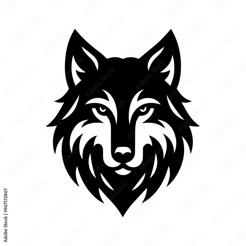 simple wolf head vector logo design simple wolf head vector logo design