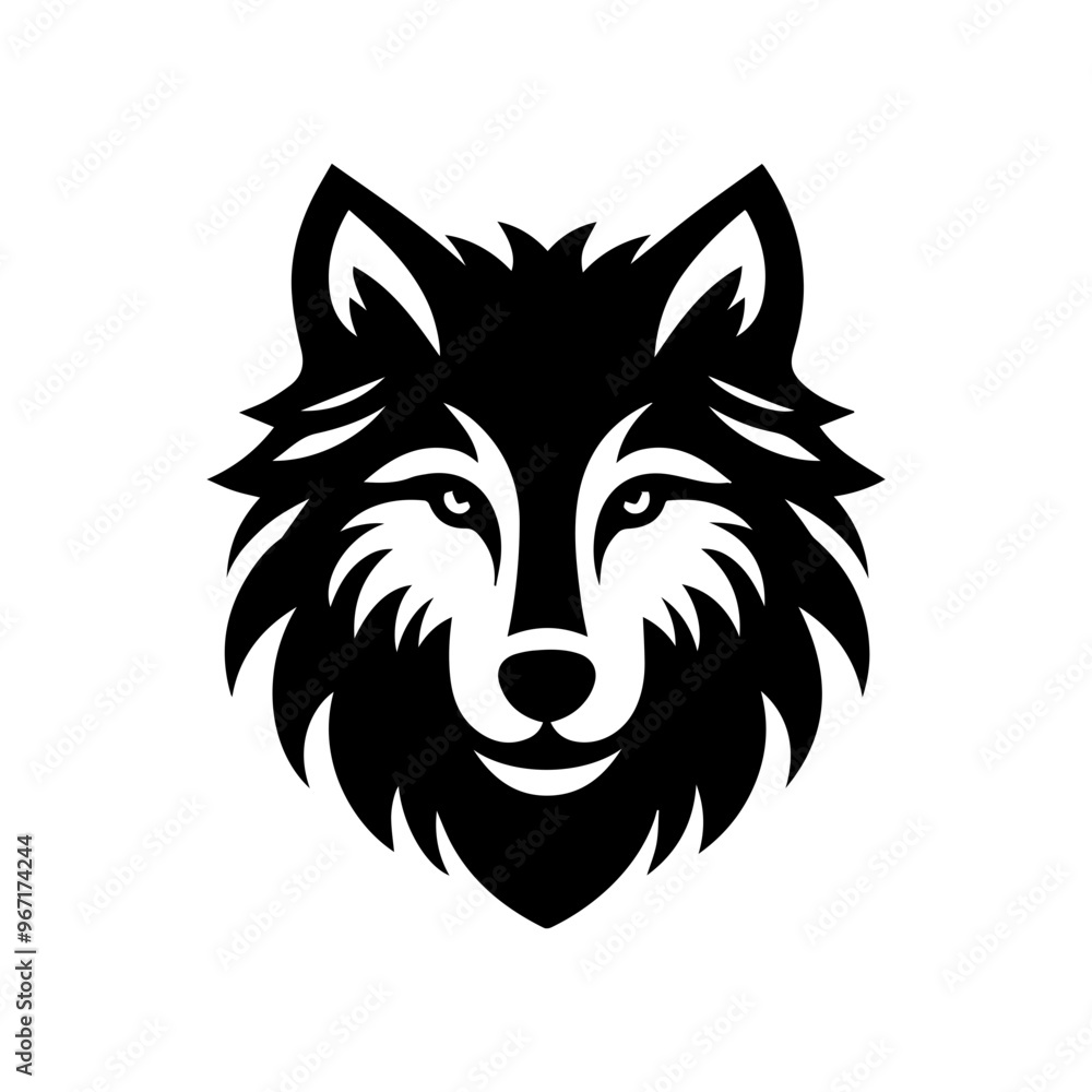 Fototapeta premium simple wolf head vector logo design