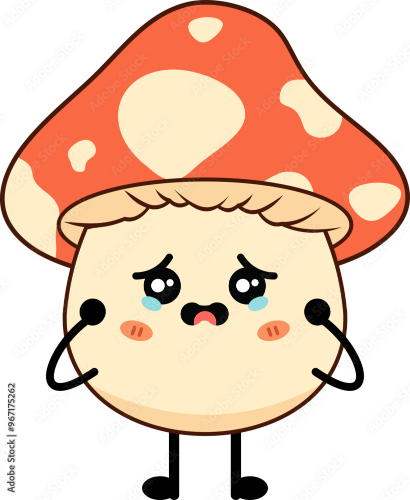 Cute Mushroom Cartoon Illustration Cute Mushroom Cartoon Illustration