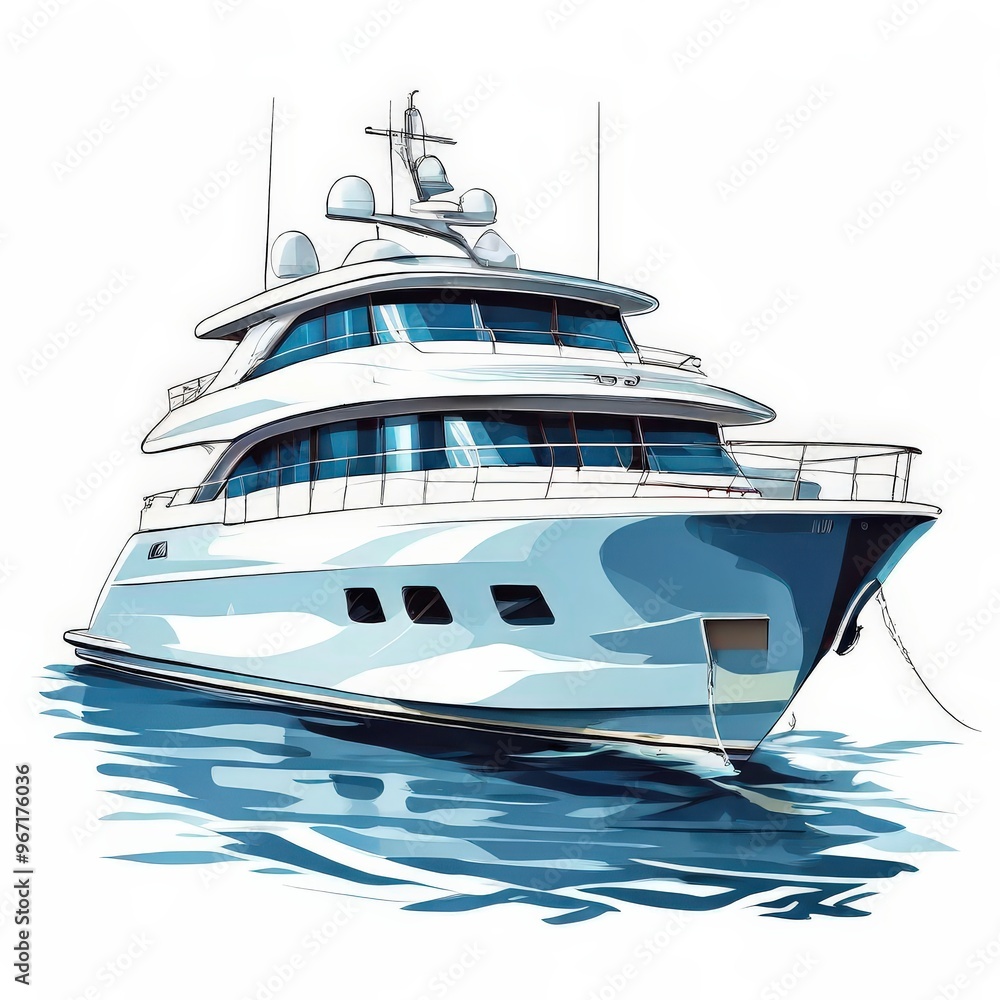 Fototapeta premium the AI Image Generator, Yacht Sailing in Exotic Waters
