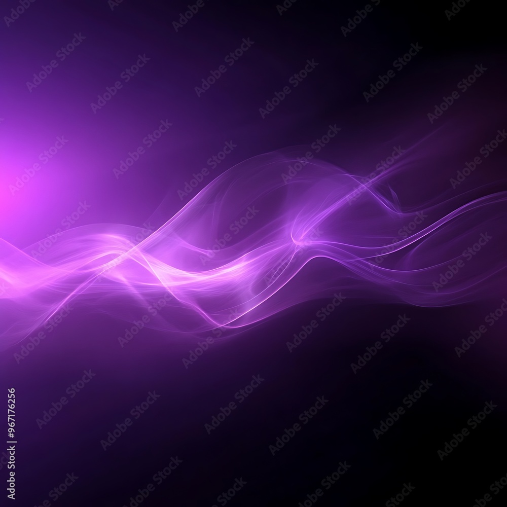 Obraz premium abstract background with a purple and blue gradient, soft blurred light waves, smooth lines and curves, futuristic style, high resolution