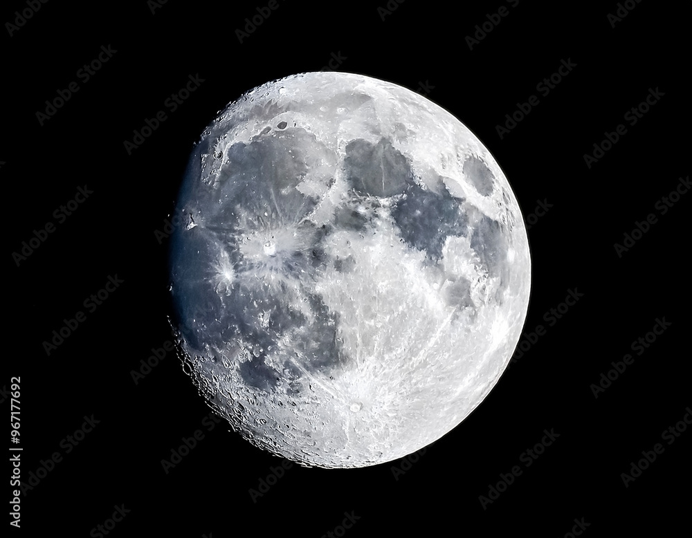 Fototapeta premium Closeup shot of the moon isolated on a black background