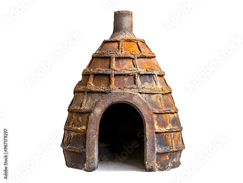 a clay stove with a hole photo