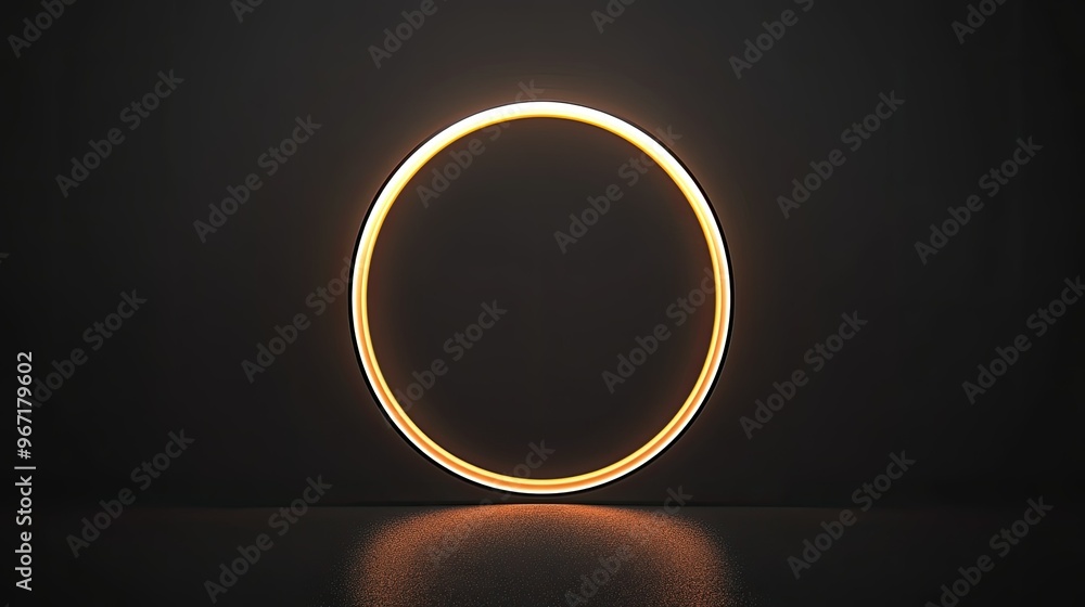 Elegant circle of light with a gradient glow effect on a black backdrop, evoking a sense of mystery and sophistication in a minimalist style Elegant circle of light with a gradient glow effect on a black backdrop, evoking a sense of mystery and sophistication in a minimalist style