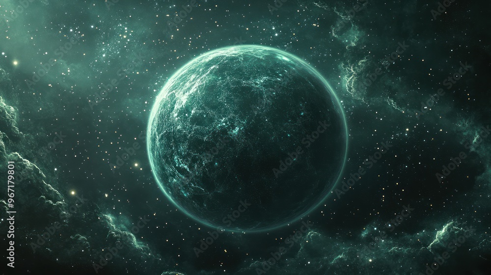 A Distant Green Planet in a Starry Night A Distant Green Planet in a Starry Night