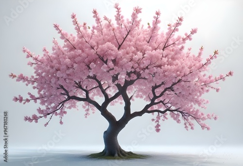 An isolated tree on white and different colour background