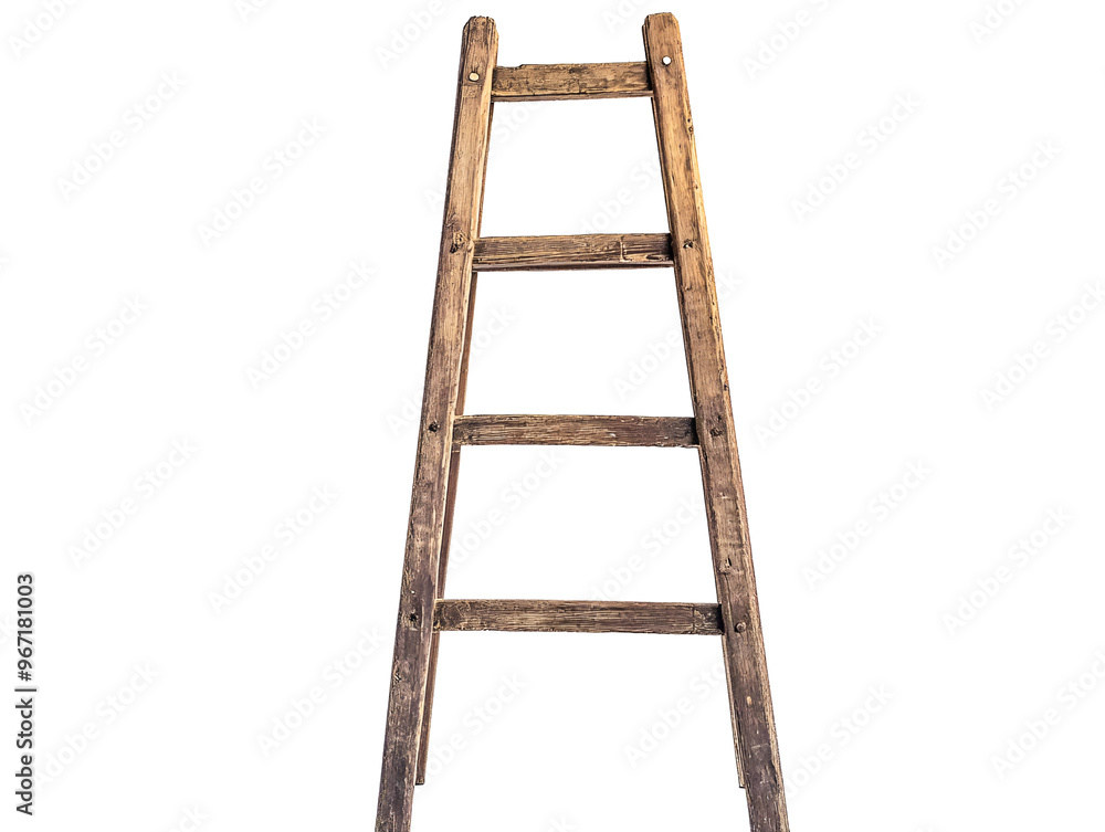 a wooden ladder on a white background a wooden ladder on a white background