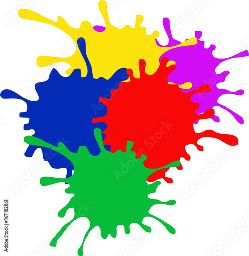 Colorful Watercolor Splash Splatter Stain