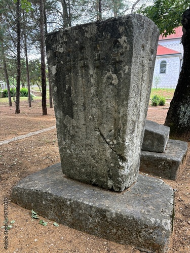 Stecci, old stone statues in Bosnia and Herzegovina photo