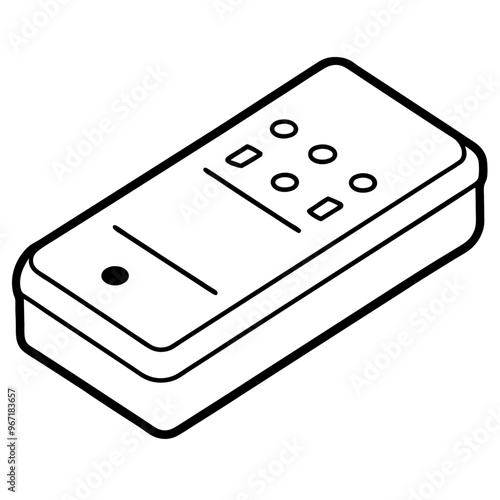 remote control outline coloring book page line art illustration digital drawing