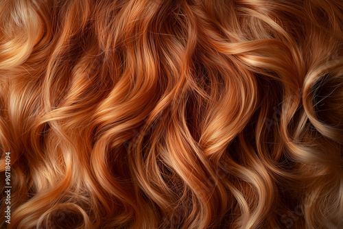 Luscious Flowing Red Curls with Shimmering Highlights in Close-up