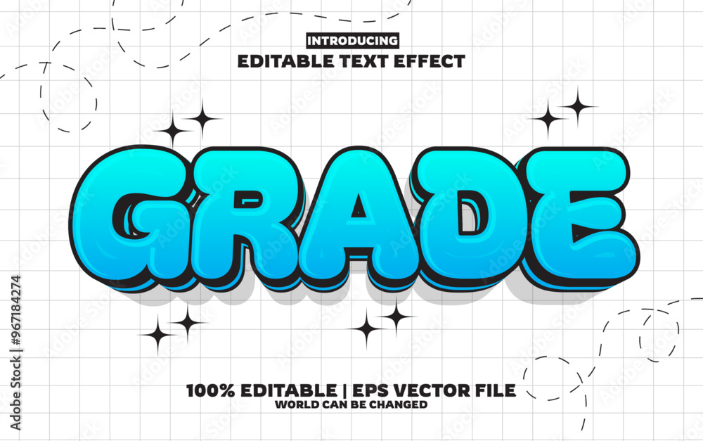 Grade editable text effect in new modern trend style Grade editable text effect in new modern trend style
