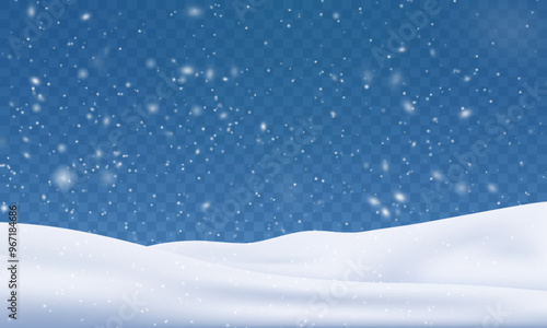 Wallpaper Mural Rain and snow fall on a transparent background. Winter background for Christmas. Torontodigital.ca