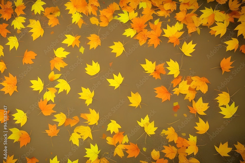 Falling Leaves on White Background Falling Leaves on White Background