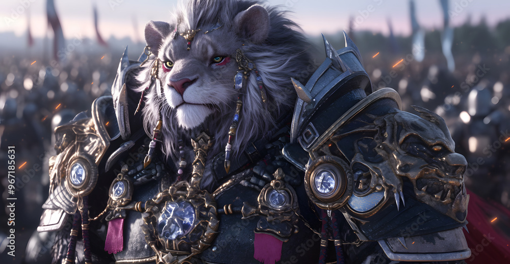 Fototapeta premium Lion Warrior in Armor.