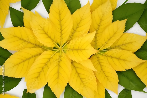 Spring Leaves Isolated on White Background